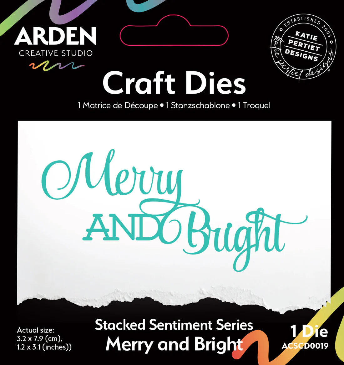 Arden Creative Studio - Stacked Sentiment Series - Merry and Bright Craft Die